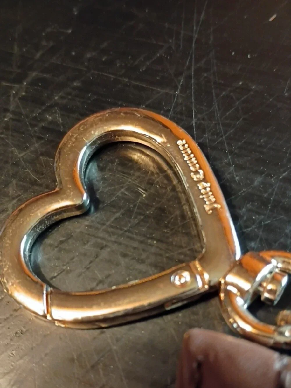 Juicy Couture Brown Logo Card Case with Heart Charm